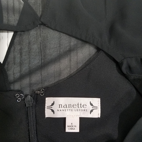 Nanette Lepore Cape Sleeve w Lace Chiffon Dress 6 - Picture 10 of 12